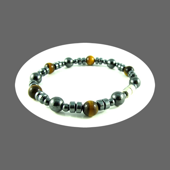Simply Magnetic bracelet with Tiger's eye- 7.5 inch